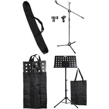 FourForce NT104-MS06 Nota Standı Sehpası + Mikrofon Sehpası Paketi (Taşıma Çantaları Hediye)