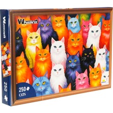 Witty Puzzlezz 250 Parça Puzzle: Renkli Kediler