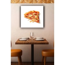 Lucena Pepperoni Pizza Dilimi Metal Tablo Italyan Mutfak Temalı Dekoratif Duvar Tablosu