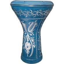 FourForce Mısır Darbuka Percussion Oryantel Koruyuculu Kılıf ve Alyan Ayarlama Anahtarlı Darbuka (Erzincan Işlemeli Turkuaz)