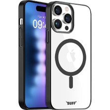 FourForce Labs Buff iPhone 15 Pro Max ile Uyumlu Magsafe Uyumlu Slim Fit Kılıf Kablosuz Şarj Destekleyen Sararmaya Karşı Korumalı Kapak (Siyah)
