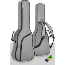 FourForce Cs-41 Case Akustik Gitar Soft Case Kalın Çanta Kılıf Gigbag (Pena Hediyeli) Gri