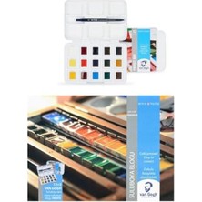 FourForce Gogh Talens Suluboya 12+3 Plastik KUTU+300G 25X35 Defter Hediyeli
