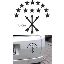 FourForce Adige Bayrak Araba Sticker Siyah 15 cm 2 Adet