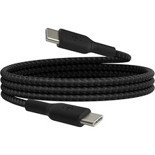 FourForce Boost Charge Örgülü Usb-C, Hızlı Şarj Cihazı, Usb-C Şarj Kablosu, iPhone 16, 15, Samsung Galaxy S24, S23, Pixel, Ipad, Macbook, Nintendo ve Daha Fazlası Için Hızlı Şarj, 1 Metre, Siyah