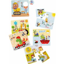 Smile Games 30 Parça Eğitici Puzzle: Sevimli Hayvanlar ve Araçlar