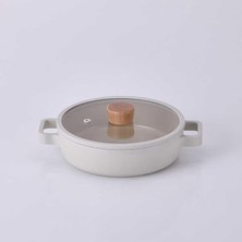 FourForce Fika Alüminyum Bej Cam Kapaklı Döküm Sahan 20 cm