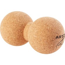 FourForce Vitality Mantar Ball Duo | Gerçek Mantardan Çift Bağ Doku Topu | Sürdürülebilir Masaj Topu Portekiz'de Üretilmiştir | Evde Bağ Doku Eğitimi Için Mantar Fasya Topu, Bej, 16 x 8 cm