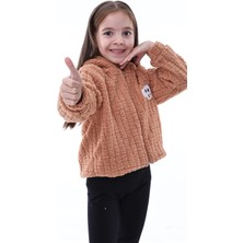 Aden Kids Unisex Çocuk Kareli Peluş Hırka - Astar Detaylı, 1-5 Yaş, Kışlık