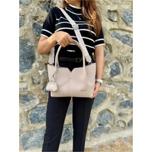 Just Polo Kadın Yumuşak Deri 3 Bölmeli Ayarlanabilir Askılı Şık El ve Omuz Çantası Shopper
