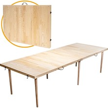 FourForce Katlanır Kamp, Piknik ve Bahçe Masası 75X200 cm - Ham Naturel Renk