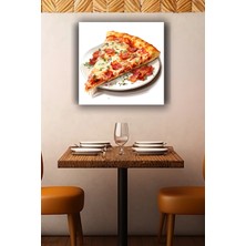 Lucena Pepperoni Pizza Dilimi Metal Tablo Modern Mutfak Dekoru Dekoratif Duvar Tablosu