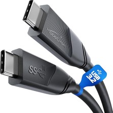 FourForce – Usb-C Kablosu, USB 3.2 Gen 2 – 2m (Veri Kablosu/şarj Kablosu, Güç Dağıtımı ile 10 Gbit/s ve 100 W'a Kadar Şarj Akımı/pd 3, Entegre Çip, Siyah)