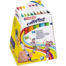 FourForce 14 Funtastıcs Çocuklar Için Kalın Uçlu Keçeli Kalem 18'li Set - 2-3 mm Yuvarlak Uç