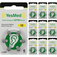FourForce Extra Power 10 Numara Işitme Cihazı Pili (10 Paket x 6 Adet = 60 Adet Pil)