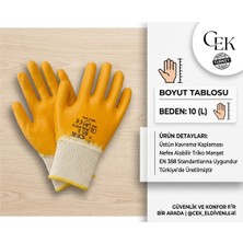 Cek Pamuklu Nitril Kaplama Es 3 No:10 (L) Beden Iş Eldiveni