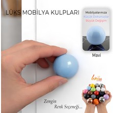 Glaswen Sert Plastik Düğme Yuvarlak Top Mavi Dolap Mobilya Mutfak Dolabı Çekmece Kulbu Kulpu Kulplar