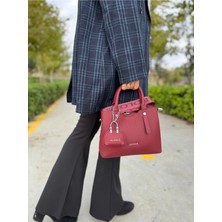 Just Polo Yeni Sezon 3 Bölmeli Yumuşak Deri Şık El ve Omuz Çantası Shopper 22 x 18 cm