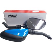 rialli Siyah & Mavi Motosiklet Ayna Takımı (8mm)