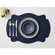 Diva Homelive 6 Kişilik Deri Nakışlı Amerikan Servis 33 x 45 cm & 6 Adet Bardak Altlığı Hediyeli