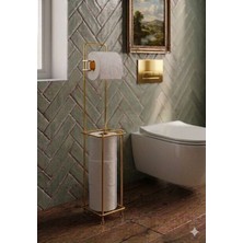 Statika Home Köşeli Eskitme Tuvalet Kağıtlığı, Wc Kağıtlık , Yedekli Metal Tuvalet Kağıdı Standı Tutacağı Askısı