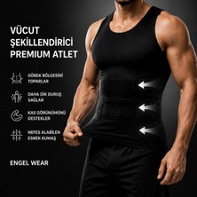 Engel Wear Erkek Atlet Korse Atlet Bel Göğüs Göbek Toparlayıcı Dik Duruş