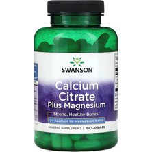 Swanson (Özelsporcugıdaların'dan !!) Calcium Citrate Plus Magnesium, 150 Capsul.usa.25.