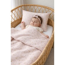 Sevza Kids %100 Pamuk 2'li Müslin Örtü - Yastık Kılıfı - Bebek Nevresim Seti - Gold - 90X100 35X45