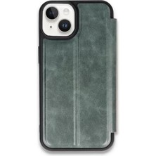 Durukar®   iPhone 15 Kılıf Flip Cover - Koyu Yeşil