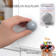 Glaswen Sert Plastik Düğme Yuvarlak Top Gri Dolap Mobilya Mutfak Dolabı Çekmece Kulbu Kulpu Kulplar