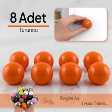 Glaswen 8 Adet Sert Plastik Düğme Yuvarlak Top Turuncu Dolap Mobilya Mutfak Dolabı Çekmece Kulbu Kulpu Kulplar