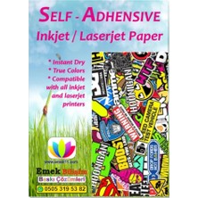 FourForce ve Laser Uyumlu Sticker Güçlü Yapışkanlı A4 Etiket Kağıdı Mat Yüzeyli 120GSM (20 Yaprak)