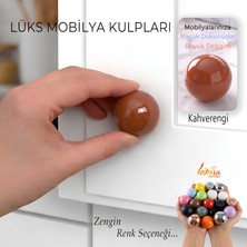 Glaswen Sert Plastik Düğme Yuvarlak Top Kahverengi Dolap Mobilya Mutfak Dolabı Çekmece Kulbu Kulpu Kulplar