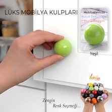 Glaswen Sert Plastik Düğme Yuvarlak Top Yeşil Dolap Mobilya Mutfak Dolabı Çekmece Kulbu Kulpu Kulplar