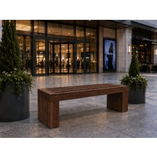 Umutpark Modern Ahşap Geçmeli Oturma Bench( Ceviz Renk).