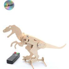 Glanart Robotik Kendin Yap Robot T-Rex Yapım Seti Çocuklar Için Hareketli Sistem
