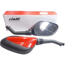 rialli Siyah & Kırmızı Motosiklet Ayna Takımı (10MM)