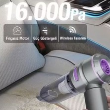 Hereveoyuncak 9 Farklı Uçlu Kablosuz Şarjlı Araç Içi Süpürge – Wireless Destekli, Güçlü Emiş, Taşınabilir Pratik Araç Temizleyicii