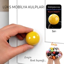 Glaswen Sert Plastik Düğme Yuvarlak Top Sarı Dolap Mobilya Mutfak Dolabı Çekmece Kulbu Kulpu Kulplar