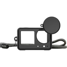 FourForce Osmo Action 5 Pro Silikon Kılıf + Lens Koruyucu + Güvenlik Kordon Ipi (Osmo Action 3/4/5 Pro Uyumlu)