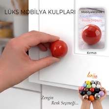Glaswen Sert Plastik Düğme Yuvarlak Top Kırmızı Dolap Mobilya Mutfak Dolabı Çekmece Kulbu Kulpu Kulplar