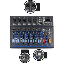FourForce MDX-07FXU 7 Kanal Ses Mikseri Deck Mikser (Kayıt USB Efekt)