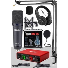 FourForce Stüdyo Ekipmanları Exclusive Paket-2 Cx2 Mikrofon GLX-700RD Ses Kartı Stüdyo Kayıt Seti