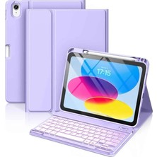 FourForce Air 11 Uyumlu 4/5/6 Nesil M2/m3 2025 Ledli Klavyeli Tablet Kılıfı Lila