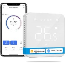 FourForce Akıllı Termostat, Kombi Sistemi Kontrolü, Isıtma & Soğutma, Wi-Fi Oda Termostatı, Uzaktan Kontrol, Hassas Isı Ayarı, LED Dokunmatik Ekran, Elektrikli Termostat, Dokunmatik Ekran, Beyaz
