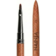 Ahşap Ince Uçlu Oval Protez Tırnak Jel Fırçası Kapaklı 7mm WNR-005RB