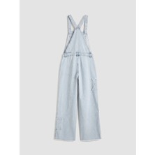 LC Waikiki Mavi Yıldız Nakışlı Kız Çocuk Jean Salopet