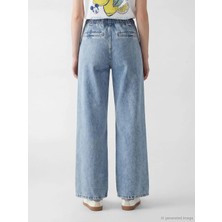 LC Waikiki Mavi Beli Lastikli Wideleg Kadın Jean Pantolon