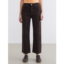 LC Waikiki Kahverengi Straight Fit Kadın Jean Pantolon
