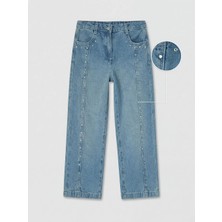 LC Waikiki Indigo Taşlı Kız Çocuk Jean Pantolon